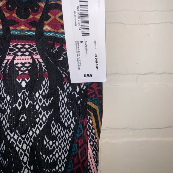 Bisou Bisou Women's Multi-Color Stencil Print Pencil Skirt, Size 6 - Picture 2 of 5